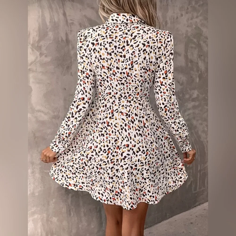 Stylish Multicolor Leopard Print Dress - Picture 2 of 3